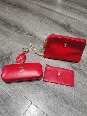 RARE Red Vintage Paloma   Picasso Lamb Leather 4PC Set